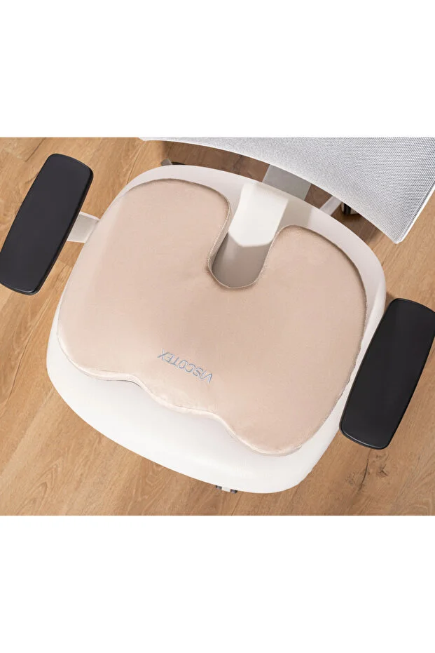 Visco Ortopedik, Kaydırmaz Tabanlı, Ofis, Araba, Koksiks Oturma Minderi, 45x34x7cm